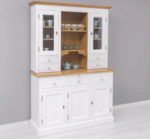 Küchenschrank Küchenbuffet Schrank Buffet Buffetschrank Massivholz Landhaus weiß - Bild 1 von 11