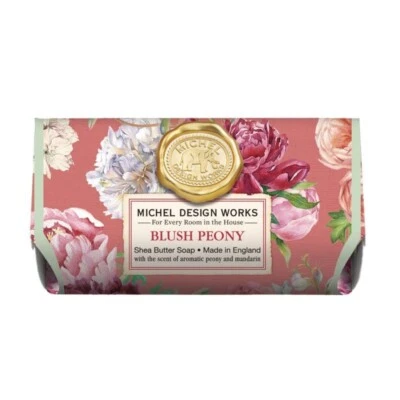 Michel Design Works Blush Peony Large Bath Soap Bar Mandarin Gardenia Sandalwood - Image 1 of 2