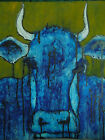 Tableau    Peinture    Portrait Vache Bleue    Bournazel    14       