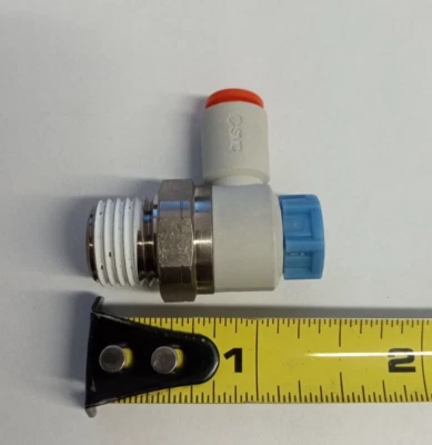 SMC AS2211F-N02-07SA 1/4", NPT x Tube Speed Control Valve - Image 1 of 4