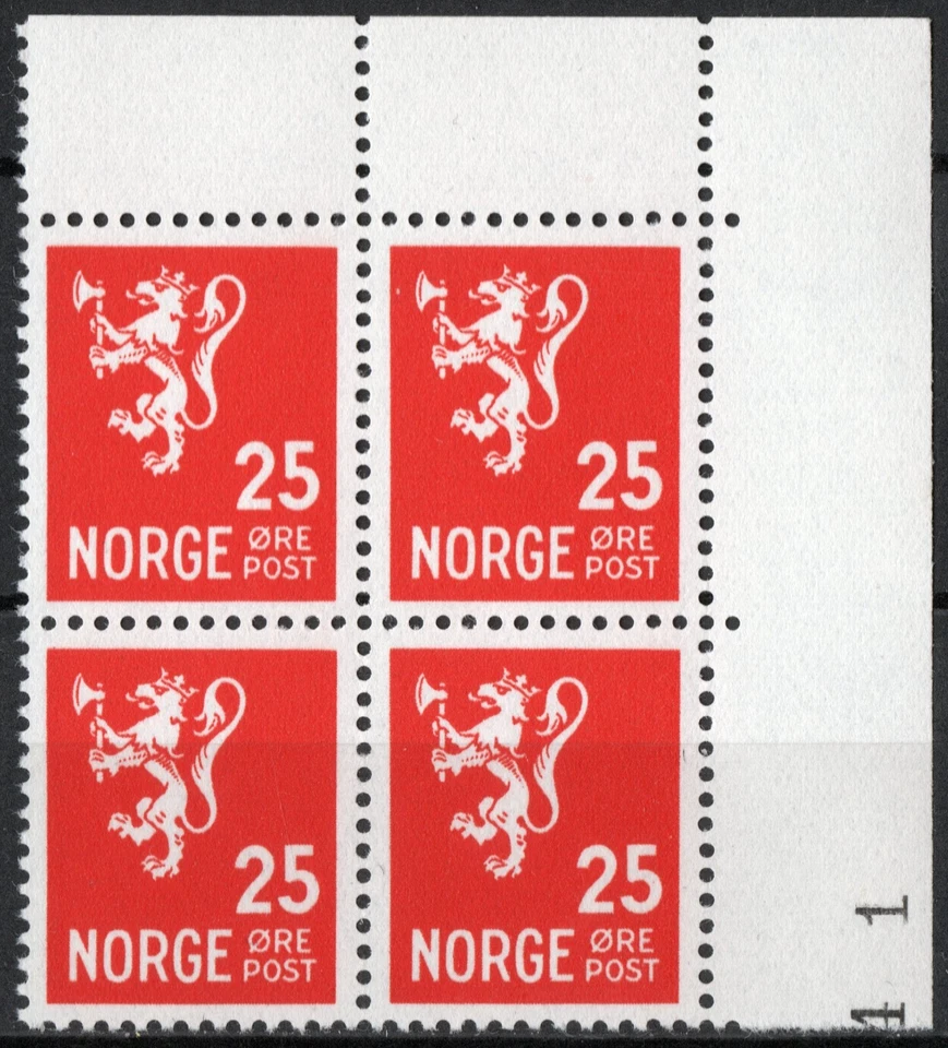 502 Norway 1946-49, NK 354,  Lion type III (1946-49) MNH, MI 319, SC #197A. - Image 1 of 1