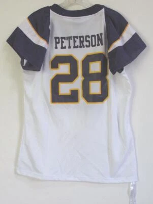 RBK MINNESOTA VIKINGS ADRIAN PETERSON WOMEN'S WHITE FASHION JERSEY LARGE - Image 1 of 4