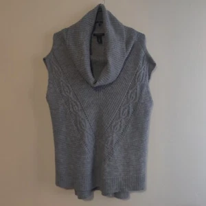 White House Black Market Gray Soft Knit Shawl Sweater Vest Women's Sz S - Picture 1 of 9
