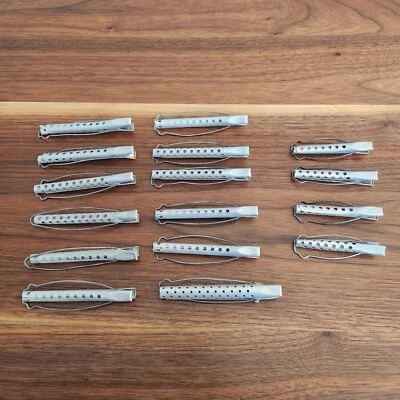 Varas de modelador de cabelo 1950 clipe prata alumínio vintage 16 peças 3 tamanhos - Imagem 1 de 4