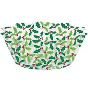 Holly Print Clear 8 Inch Plastic Serving Bowl Christmas Winter Decoration