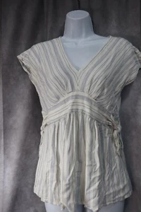 Jessica Simpson Maternity Women's White Blue Stripe Short Sleeve Top Size Small - Picture 1 of 4