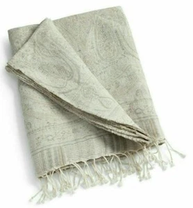 RALPH LAUREN "SONOMA  VALLEY PAULINA' SAGE/NTRL THROW BLANKET 54"x72" NIP $355 - Picture 1 of 12