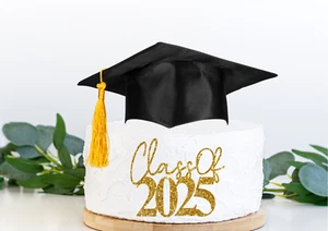Graduation 2025 Cake Charm Class of 2025 Glitter Mirror Cake Topper Charm - Picture 1 of 2