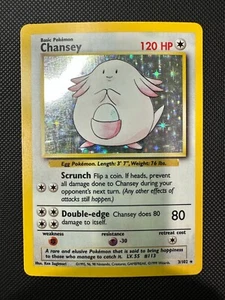 Pokémon - Chansey 3/102 Holo Rare - Base Set Crease - Picture 1 of 2