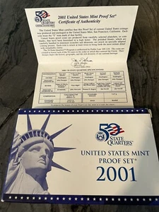 2001 United States 50 State Quarters - Coin Proof Set (10 Coins) - Picture 1 of 4