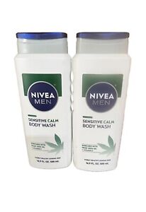 2 Pack Nivea Men Sensitive Calm Body Wash Hemp Seed Oil Vitamin E 16.9 Oz 