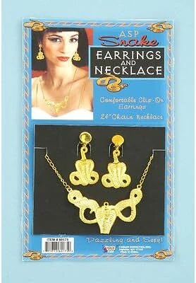 Asp Serpiente Pendientes Collar Egipcio Elegante Disfraz Halloween Accesorio Foto 1 de 1