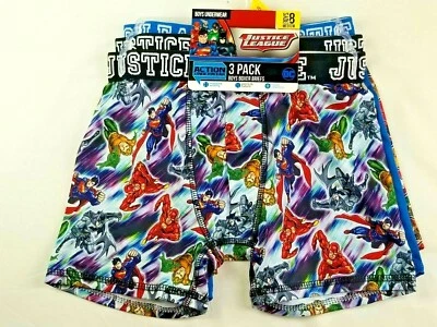 Paquete de 3 calzoncillos boxer DC Comics Liga de la Justicia Acción Talla 8 Medianos Foto 1 de 4