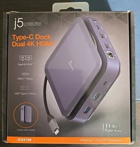j5Create Type C Dock Doppio 4K HDMI JCD3198 - Foto 1 di 2