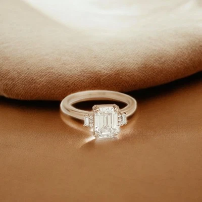 18k Yellow Gold Wedding Setting Ring Emerald 0.2 Carat Diamond Solid Semi Mount - Image 1 of 4