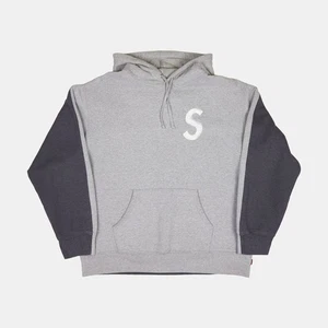 Supreme S Logo Split Hoodie / Size L / Mens / Grey / Cotton Blend - Picture 1 of 8