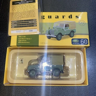 CORGI VANGUARDS 1:43 LAND ROVER SERIES I - LIGHT GREEN 60th ANNIVERSARY VA11101 - Image 1 of 2