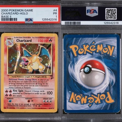 🔥 PSA 1 POOR CHARIZARD HOLO RARE | BASE SET 2 4/130 🔥 - Изображение 1 из 4