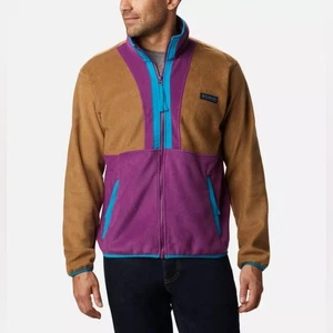 Columbia Back Bowl Fleece Full Zip Jacket Cozy Travel Retro XL - Picture 1 of 11
