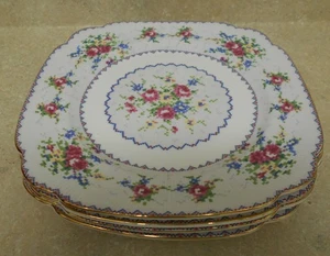 Royal Albert Petit Point Square Dinner Plates 9 5/8” Set Of 4    2 set available - Picture 1 of 3