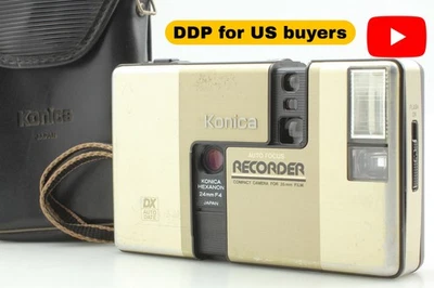 [N MINT w/Case] Konica Recorder Silver point & shoot 35mm film Camera From JAPAN - Image 1 of 4