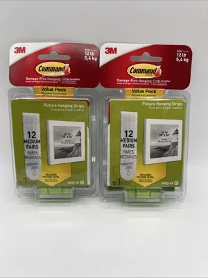 Command Picture Hanging Strips, White, 12 Medium Pairs Per Pack 2 Pack - Image 1 of 4