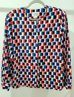 ГЕОМЕТРИЧЕСКИЙ ПРИНТ Haberdashery от Leslie Fay спортивная одежда с длинным рукавом на пуговицах 12 - Изображение 1 из 4