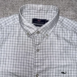 Vineyard Vines Classic Fit Tucker Shirt Mens Small S Gray Button Down EUC - Picture 1 of 8