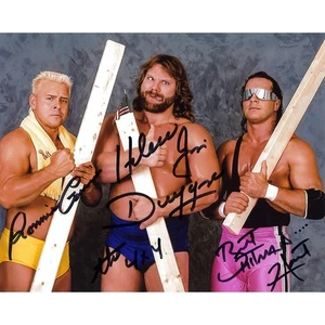 JSA Triple Signed Bret Hart Ronnie Garvin & Hacksaw Jim Duggan 8x10 Autographed - Picture 1 of 1
