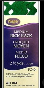 Wrights ~ (PC401-0044) - Medium Zackenlitze - Smaragd, 2 1/2 Yd, 1/2" breit - Bild 1 von 1