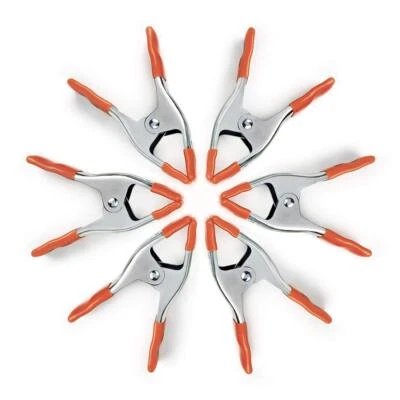 PONY 6-inch Heavy Duty Spring Clamps Set 2-inch Jaw Opening Nickel-plated Ste... - Image 1 of 4