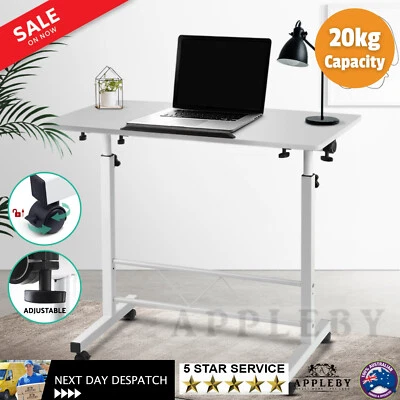 Mobile Laptop Desk Adjustable Height Portable Wheel Riser Stand Computer Table - image 1 of 4