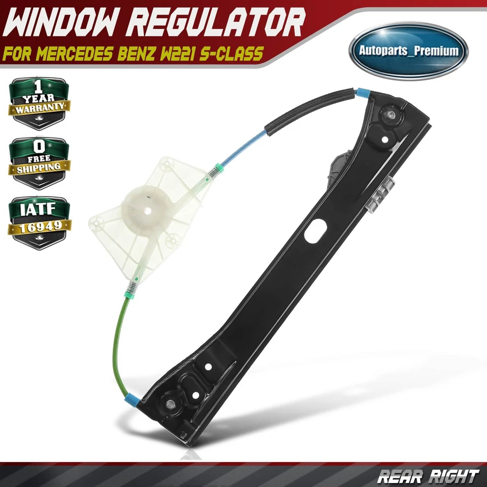 Regulador de ventana sin motor para Mercedes Benz W221 S450 S550 S63 AMG trasero derecho Foto 1 de 4