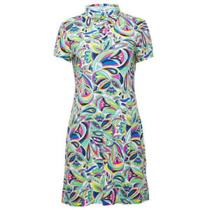 NWT Ladies IBKUL JACKIE Multicolor Short Sleeve Polo Golf Dress S M L & XL 