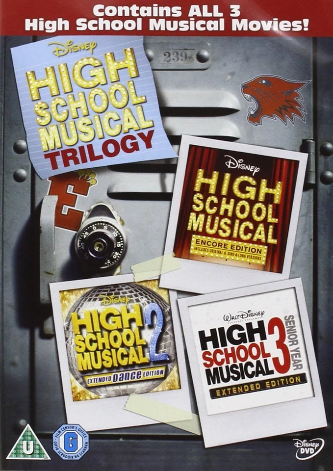 High School Musical Trilogy 1, 2 & 3 DVD R2 New disney Original movie - image 1 of 1