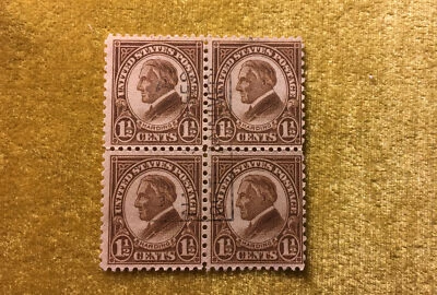 NANEE-B) US ,SCOTT 633, HARDING, USED BLK 4, NG,NH, 1  1/2C , PERF 11X101/2 , T1 - Image 1 of 3