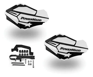 PowerMadd Sentinel Handguards Guards Kit Black White Snowmobile Snow Hayes - Picture 1 of 4