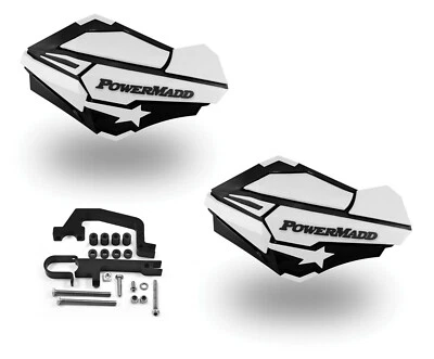 PowerMadd Sentinel Handguards Guards Kit Black White Snowmobile Snow Hayes - Image 1 of 4