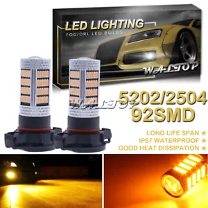 92SMD 5202 Amber Yellow Projector LED Fog Lightfor GMC Sierra 2500 3500 HD 2015 - Picture 1 of 11