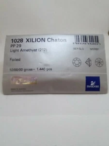 Swarovski 1028 Xilion Chaton PP29 Light Amethyst Gold Foiled 10 gross 1440 pezzi - Foto 1 di 2