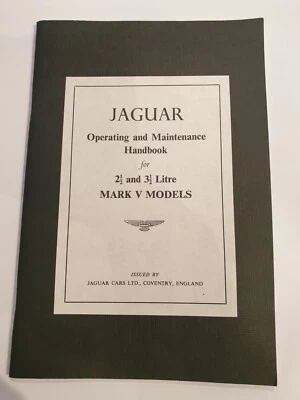 Jaguar Mark V 1949-1950 copia manual del propietario instrucciones de reparación de servicio  Foto 1 de 3