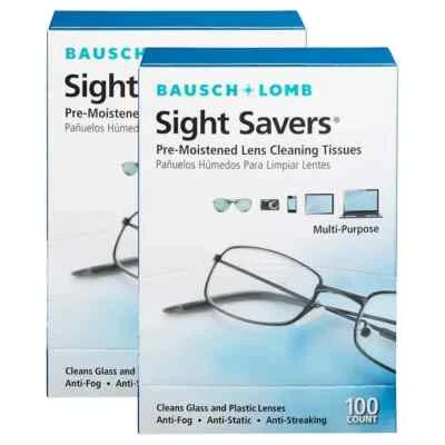 BAUSCH + LOMB Bausch & Lomb Sight Savers Pre-Moistened Lens Cleaning Tissues 2 Packs/200 Wipes
