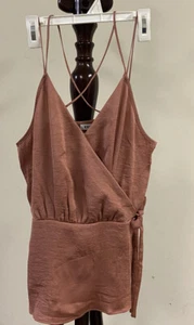 Express Brown Silk Top Women’s Size Small Beautiful - Picture 1 of 7