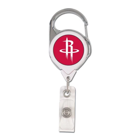 Houston Rockets Retractable Metal Badge Holder [NEW] NBA Key Chain ID Ring Cover