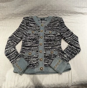 Balmain Denim and Tweed blazer jacket - Picture 1 of 9