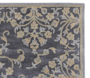 Adeline Blue 8'x10' Oriental Oushak Floral Hand-Tufted 100% Wool Area Rug Carpet - Picture 1 of 9