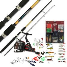 Spinner Fishing Setup 6FT Rod & Reel + 101 Spinners Plugs Lures Pike Bass Tackle
