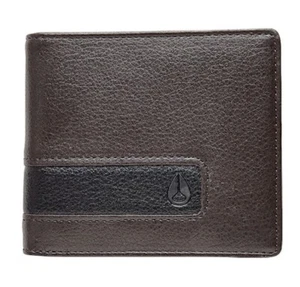 NEW Nixon Origami Bi-Fold Zip Wallet Brown LEATHER - Picture 1 of 1