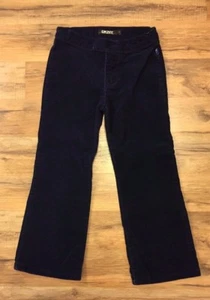 DKNY Dark Blue Pants Girls Size 5 Soft Velveteen Adjustable Waistband - Picture 1 of 11