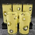 Set of 5 FG Indonesia Yellow Flower  Cut Out Drinking Glasses/Tumblers Glassware